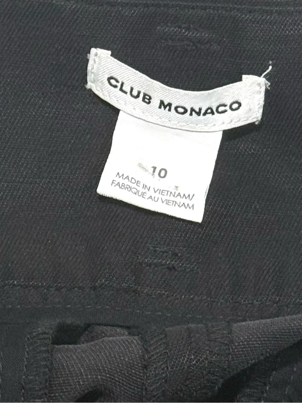 Club Monaco Black Linen Blend Wide Leg Pants